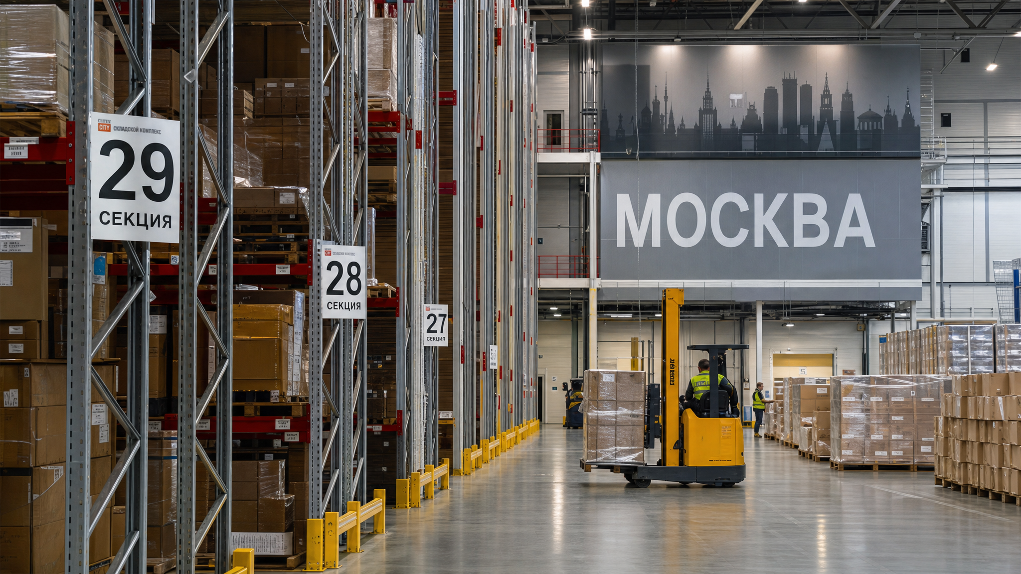 Современный логистический склад класса А в Москве